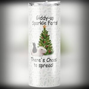Holiday Unicorn Travel Tumbler - White
